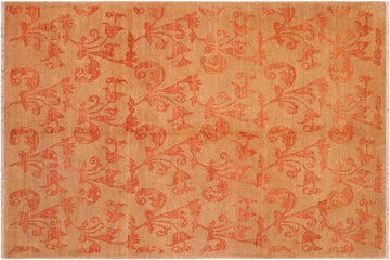 handmade Transitional Kafkaz Chobi Ziegler Tan Red Hand Knotted RECTANGLE 100% WOOL area rug 8 x 10